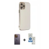 MARSİLYAN™- iPhone 12 Pro Max Kılıf Yankı Serisi - Şeffaf Royal Nano Ekran Koruyucu + Neon Fosforlu Kamera Lens - SI