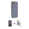 MARSİLYAN™- iPhone 12 Pro Max Kılıf Yankı Serisi - Şeffaf Royal Nano Ekran Koruyucu + Neon Fosforlu Kamera Lens - SI