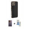 MARSİLYAN™- iPhone 12 Pro Max Kılıf Yankı Serisi - Şeffaf Royal Nano Ekran Koruyucu + Neon Fosforlu Kamera Lens - SI