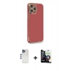 MARSİLYAN™- iPhone 12 Pro Max Kılıf Yankı Serisi - Şeffaf Temperli Cam Ekran Koruyucu + Shine Kamera Lens - LT