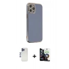 MARSİLYAN™- iPhone 12 Pro Max Kılıf Yankı Serisi - Şeffaf Temperli Cam Ekran Koruyucu + Shine Kamera Lens - LT