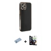 MARSİLYAN™- iPhone 12 Pro Max Kılıf Yankı Serisi - Şeffaf Temperli Cam Ekran Koruyucu + Shine Kamera Lens Koruma Cam - MI