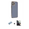 MARSİLYAN™- iPhone 12 Pro Max Kılıf Yankı Serisi - Şeffaf Temperli Cam Ekran Koruyucu + Shine Kamera Lens Koruma Cam - MI
