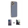 MARSİLYAN™- iPhone 12 Pro Max Kılıf Yankı Serisi - Şeffaf Temperli Cam Ekran Koruyucu + Neon Fosforlu Kamera Lens - MI