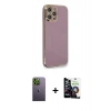 MARSİLYAN™- iPhone 12 Pro Max Kılıf Yankı Serisi - Şeffaf Temperli Cam Ekran Koruyucu + Neon Fosforlu Kamera Lens - YL