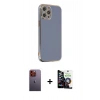 MARSİLYAN™- iPhone 12 Pro Max Kılıf Yankı Serisi - Şeffaf Temperli Cam Ekran Koruyucu + Neon Fosforlu Kamera Lens - TU