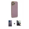 MARSİLYAN™- iPhone 12 Pro Max Kılıf Yankı Serisi - Şeffaf Temperli Cam Ekran Koruyucu + Neon Fosforlu Kamera Lens - MI