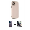 MARSİLYAN™- iPhone 12 Pro Max Kılıf Yankı Serisi - Şeffaf Temperli Cam Ekran Koruyucu + Neon Fosforlu Kamera Lens - MI