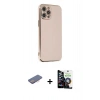 MARSİLYAN™- iPhone 12 Pro Max Kılıf Yankı Serisi - Şeffaf Temperli Cam Ekran Koruyucu + Renkli Kamera Lens Koruma Cam - PE