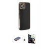 MARSİLYAN™- iPhone 12 Pro Max Kılıf Yankı Serisi - Şeffaf Temperli Cam Ekran Koruyucu + Renkli Kamera Lens Koruma Cam - TU