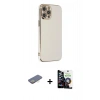 MARSİLYAN™- iPhone 12 Pro Max Kılıf Yankı Serisi - Şeffaf Temperli Cam Ekran Koruyucu + Renkli Kamera Lens Koruma Cam - SI