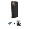 MARSİLYAN™- iPhone 12 Pro Max Kılıf Yankı Serisi - Şeffaf Temperli Cam Ekran Koruyucu + Shine Kamera Lens Koruma Cam - GD