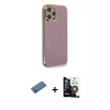 MARSİLYAN™- iPhone 12 Pro Max Kılıf Yankı Serisi - Şeffaf Temperli Cam Ekran Koruyucu + Shine Kamera Lens Koruma Cam - GD
