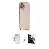 MARSİLYAN™- iPhone 12 Pro Max Kılıf Yankı Serisi - Şeffaf Temperli Cam Ekran Koruyucu + Shine Kamera Lens - LT