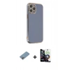 MARSİLYAN™- iPhone 12 Pro Max Kılıf Yankı Serisi - Şeffaf Temperli Cam Ekran Koruyucu + Shine Kamera Lens Koruma Cam - GI