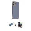 MARSİLYAN™- iPhone 12 Pro Max Kılıf Yankı Serisi - Şeffaf Temperli Cam Ekran Koruyucu + Shine Kamera Lens Koruma Cam - GD