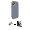MARSİLYAN™- iPhone 12 Pro Max Kılıf Yankı Serisi - Şeffaf Temperli Cam Ekran Koruyucu + Shine Kamera Lens Koruma Cam - SABE