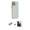 MARSİLYAN™- iPhone 12 Pro Max Kılıf Yankı Serisi - Şeffaf Temperli Cam Ekran Koruyucu + Shine Kamera Lens Koruma Cam - SABE