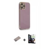 MARSİLYAN™- iPhone 12 Pro Max Kılıf Yankı Serisi - Şeffaf Temperli Cam Ekran Koruyucu + Shine Kamera Lens Koruma Cam - SABE