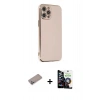 MARSİLYAN™- iPhone 12 Pro Max Kılıf Yankı Serisi - Şeffaf Temperli Cam Ekran Koruyucu + Shine Kamera Lens Koruma Cam - SABE