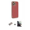 MARSİLYAN™- iPhone 12 Pro Max Kılıf Yankı Serisi - Şeffaf Temperli Cam Ekran Koruyucu + Shine Kamera Lens Koruma Cam - SABE