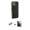 MARSİLYAN™- iPhone 12 Pro Max Kılıf Yankı Serisi - Şeffaf Temperli Cam Ekran Koruyucu + Shine Kamera Lens Koruma Cam - SABE