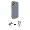MARSİLYAN™- iPhone 12 Pro Max Kılıf Yankı Serisi - Şeffaf Uv Polymer Nano Ekran Koruyucu + Shine Kamera Lens Koruma Cam - GD