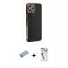 MARSİLYAN™- iPhone 12 Pro Max Kılıf Yankı Serisi - Şeffaf Uv Polymer Nano Ekran Koruyucu + Shine Kamera Lens Koruma Cam - MI