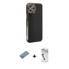 MARSİLYAN™- iPhone 12 Pro Max Kılıf Yankı Serisi - Şeffaf Uv Polymer Nano Ekran Koruyucu + Shine Kamera Lens Koruma Cam - GS