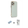 MARSİLYAN™- iPhone 12 Pro Max Kılıf Yankı Serisi - Şeffaf Uv Polymer Nano Ekran Koruyucu + Shine Kamera Lens Koruma Cam - MI