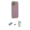MARSİLYAN™- iPhone 12 Pro Max Kılıf Yankı Serisi - Şeffaf Uv Polymer Nano Ekran Koruyucu + Shine Kamera Lens Koruma Cam - GS