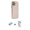 MARSİLYAN™- iPhone 12 Pro Max Kılıf Yankı Serisi - Şeffaf Uv Polymer Nano Ekran Koruyucu + Shine Kamera Lens Koruma Cam - MI