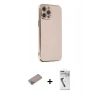 MARSİLYAN™- iPhone 12 Pro Max Kılıf Yankı Serisi - Şeffaf Uv Polymer Nano Ekran Koruyucu + Shine Kamera Lens Koruma Cam - SABE