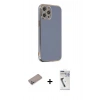MARSİLYAN™- iPhone 12 Pro Max Kılıf Yankı Serisi - Şeffaf Uv Polymer Nano Ekran Koruyucu + Shine Kamera Lens Koruma Cam - SABE