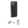 MARSİLYAN™- iPhone 12 Pro Max Kılıf Yankı Serisi - Şeffaf Uv Polymer Nano Ekran Koruyucu + Shine Kamera Lens Koruma Cam - SABE
