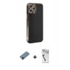 MARSİLYAN™- iPhone 12 Pro Max Kılıf Yankı Serisi - Şeffaf Uv Polymer Nano Ekran Koruyucu + Shine Kamera Lens Koruma Cam - SH