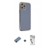 MARSİLYAN™- iPhone 12 Pro Max Kılıf Yankı Serisi - Şeffaf Uv Polymer Nano Ekran Koruyucu + Shine Kamera Lens Koruma Cam - SH