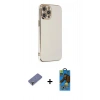 MARSİLYAN™- iPhone 12 Pro Max Kılıf Yankı Serisi - Siyah 18D Cam Ekran Koruyucu + Metal Kamera Lens Koruma Cam - GD