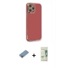 MARSİLYAN™- iPhone 12 Pro Max Kılıf Yankı Serisi - Siyah 20D Premium Cam Ekran Koruyucu + Shine Kamera Lens Koruma Cam - GI