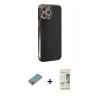 MARSİLYAN™- iPhone 12 Pro Max Kılıf Yankı Serisi - Siyah 20D Premium Cam Ekran Koruyucu + Shine Kamera Lens Koruma Cam - GI