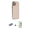 MARSİLYAN™- iPhone 12 Pro Max Kılıf Yankı Serisi - Siyah 20D Premium Cam Ekran Koruyucu + Renkli Kamera Lens Koruma Cam - MI