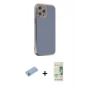 MARSİLYAN™- iPhone 12 Pro Max Kılıf Yankı Serisi - Siyah 20D Premium Cam Ekran Koruyucu + Shine Kamera Lens Koruma Cam - MI