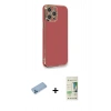 MARSİLYAN™- iPhone 12 Pro Max Kılıf Yankı Serisi - Siyah 20D Premium Cam Ekran Koruyucu + Shine Kamera Lens Koruma Cam - MI