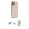 MARSİLYAN™- iPhone 12 Pro Max Kılıf Yankı Serisi - Siyah 20D Premium Cam Ekran Koruyucu + Shine Kamera Lens Koruma Cam - MI