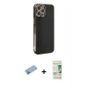 MARSİLYAN™- iPhone 12 Pro Max Kılıf Yankı Serisi - Siyah 20D Premium Cam Ekran Koruyucu + Shine Kamera Lens Koruma Cam - MI