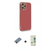 MARSİLYAN™- iPhone 12 Pro Max Kılıf Yankı Serisi - Siyah 20D Premium Cam Ekran Koruyucu + Metal Kamera Lens Koruma Cam - KI
