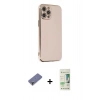 MARSİLYAN™- iPhone 12 Pro Max Kılıf Yankı Serisi - Siyah 20D Premium Cam Ekran Koruyucu + Metal Kamera Lens Koruma Cam - GD