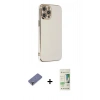 MARSİLYAN™- iPhone 12 Pro Max Kılıf Yankı Serisi - Siyah 20D Premium Cam Ekran Koruyucu + Metal Kamera Lens Koruma Cam - GD
