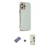 MARSİLYAN™- iPhone 12 Pro Max Kılıf Yankı Serisi - Siyah 20D Premium Cam Ekran Koruyucu + Metal Kamera Lens Koruma Cam - GD