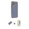 MARSİLYAN™- iPhone 12 Pro Max Kılıf Yankı Serisi - Siyah 20D Premium Cam Ekran Koruyucu + Metal Kamera Lens Koruma Cam - GD
